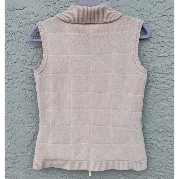 VTG Marshall Fields Women's Zip 100% Cashmere Sweater Vest Pink Size Small - Picture 4 of 9